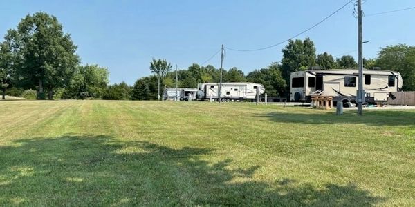 Gravel lot RV park open field
